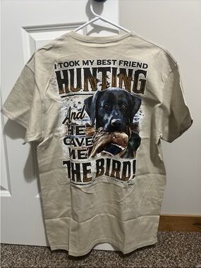 Tan Graphic Hunting Dog Short Sleeve Tee